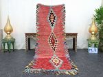 NILAY- Red Handmade Berber Wool Geo Runner