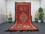 MNARK- Moroccan Vintage Red Geometric Boho Rug