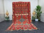 MUSAN - Moroccan Handmade Red Tribal Symbols