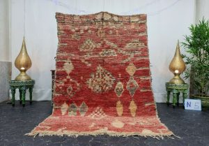 WARIN- Faded Red Moroccan Handmade Tribal Rug