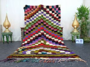 JANEL- Checkered Multicolor Berber Tribal Wool Rug