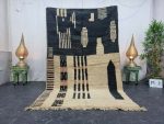 LAMAN- Abstract Boujaad Berber Black&White Wool Carpet