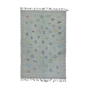 BUMRA- Grey Berber Symboles Sabra Silk Rug