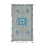 NIDAL- Blue Moroccan Berber Symboles Sabra Rug
