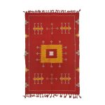 NUSAL- Red Moroccan Berber Symboles Sabra Rug