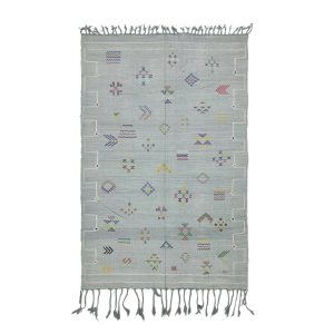 BINAL- Grey Blue Berber Symboles Sabra Rug