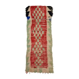 BAHJE- Green & Red Handmade Tribal Wool Geo Runner