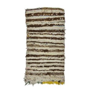 TAZMA- Striped Brown Bohemian Tribal Wool Rug