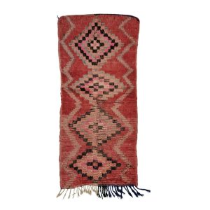 UMUT- Geometric Red Moroccan Vintage 3'x6'2'' Rug