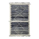 GHAZI- Blue Kilim Hanbal Handmade 6'3''x10'  Carpet