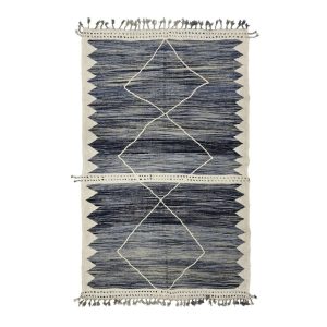 GHAZI- Blue Kilim Hanbal Handmade 6'3''x10'  Carpet