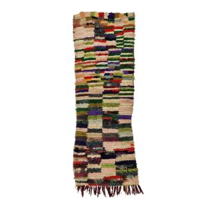 NUSAIR- Boho Checkered Colorful Moroccan 2'1''x 6'3''Rug