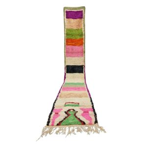 OYUN- Colorful Boujaad 2'3''x17'Striped Wool Carpet