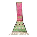 MINDY- Boujaad Pink&Green 2'5''x16'7'' Geometric Runner