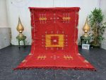 MELEK- Red & Yellow Berber Symboles Sabra Rug