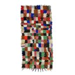 NAMIR- Colorful Checker 2'7''x5'7'' Vintage Tribal Rug