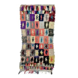 ZULIKHA- Checkered Bohemian Berber 3'1''x 6'5'' Carpet