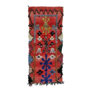 FAIZ- Red Moroccan Vintage Boho 2'7''x6'2''Rug
