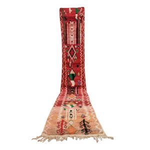 LAYLAK- Red and Pink Boujaad 2'5''x16' Geometric Runner