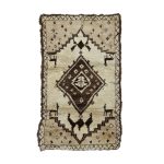ANARD- Beige Geometric Vintage 3'2''x5'7'' Wool Rug