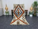 FATAH - Orange Geometric Handmade Tribal Wool Rug