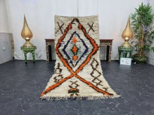 FATAH - Orange Geometric Handmade Tribal Wool Rug