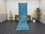 AYLE- Blue Geometric Handmade Tribal Wool Rug