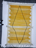 MERDA- Yellow Geometric Kilim Zanafi Berber Rug