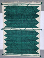 SANIA- Kilim Zanafi Green Geometric Berber Rug