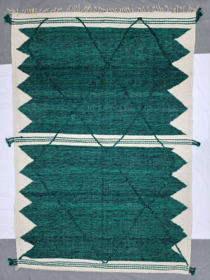 SANIA- Kilim Zanafi Green Geometric Berber Rug