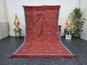 CANIM- Red Moroccan Geometric Sabra Rug