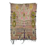 MUTADA- Pink&Green Geometric Moroccan 3' x 4'2''Rug