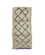 AMAN- White Geometric Sheep Wool 2'6''x5'4'' Rug