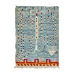 EIDITH- Striped Blue Boujaad Tribal 7' x 9'8'' Wool Rug