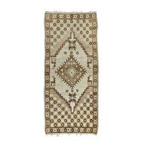 MACRON- Handmade Brown Vintagr Wool 3'1''x6'7''Rug