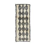 FURAT- Black & White Minimalist Wool 2'6''x6'5'' Rug