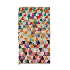 BAFIR - Multicolor Geometric Boucherouite 3'2''x6' Rug