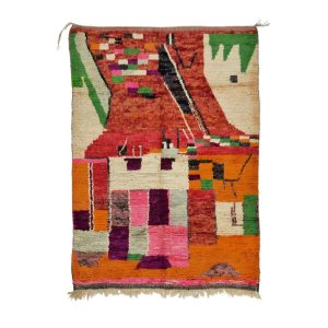 BAYSAN - Orange Red Boujaad Abstract 5'7''x8'1''Rug
