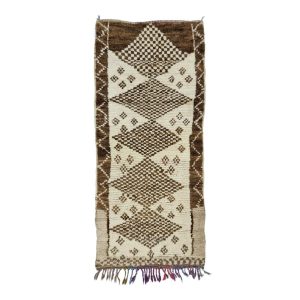 NDIA- Geometric Brown Moroccan Berber 2'8''x6'5''Rug
