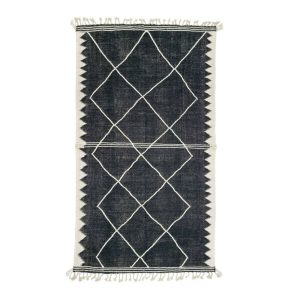LARA- Zanafi Kilim Black&White 6'x10'8''Beber Rug