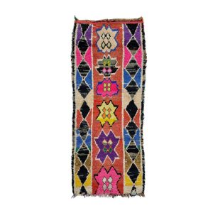 BAFRE- Geometric Colorful Vintage Wool 3'x7'2''Rug
