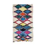 FURAT- Colorful Geometric Vintage Wool 2'8"x5'5" Rug