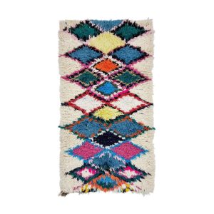 FURAT- Colorful Geometric Vintage Wool 2'8"x5'5" Rug