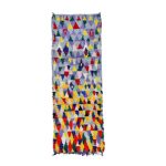 DURAN- Blue&Yellow Berber Vintage Wool 2'6"x7'6'' Rug