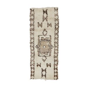 BRUNO- Geometric Moroccan Vintage Wool 2'5''x6'6" Rug