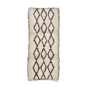 EZDE- Brown Vintage Moroccan Wool 3'x7' Runner