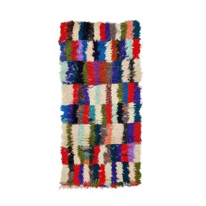 ALEEN- Checkered Multicolor Vintage Wool 2'3''x5'4"Rug