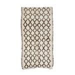 FERLO- Geometric Brown Vintage Wool 3'5"x6'7" Rug