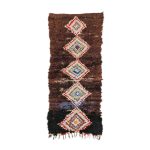 LITA - Vintage Brown Geometric Cotton 2'6"x6' Rug