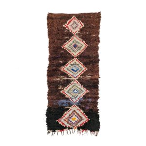 LITA - Vintage Brown Geometric Cotton 2'6"x6' Rug